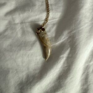 Gold Chain with Horn Pendant Necklace